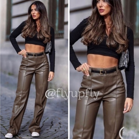 ZARA Faux Leather Pants *Blogger Favorite * - Picture 5 of 13